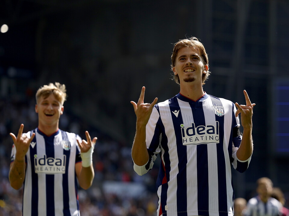 Isaac Price celebrates his first goal against Burnley