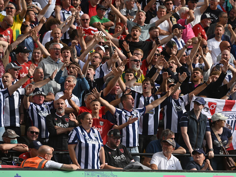 Albion supporters celebrate at Norwich