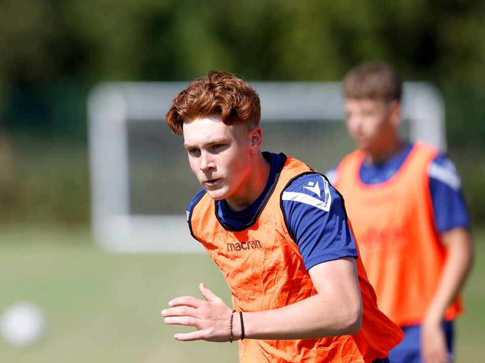 A photo of U18 striker Archie Williams in training