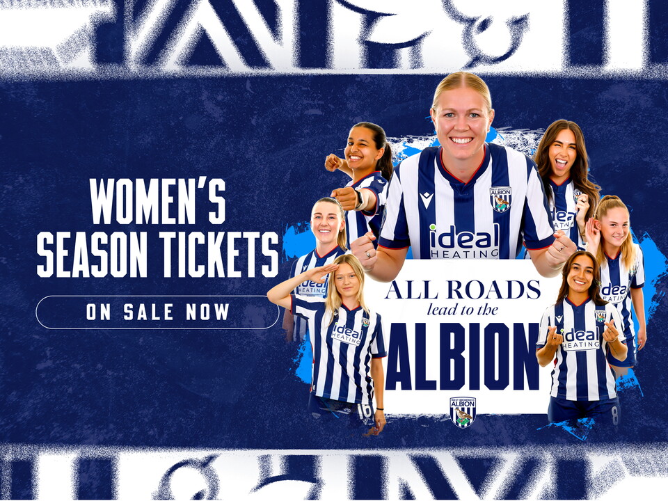 A 2026/27 season ticket graphic for Albion Women