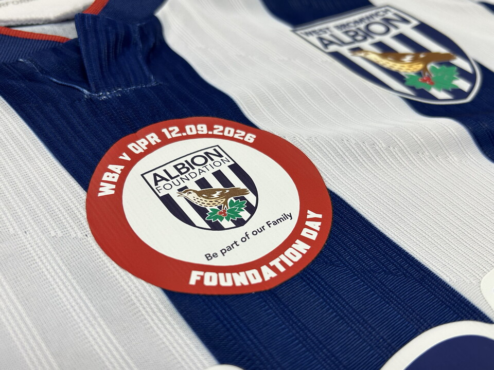 An image of the Albion Foundation badge on a home shirt