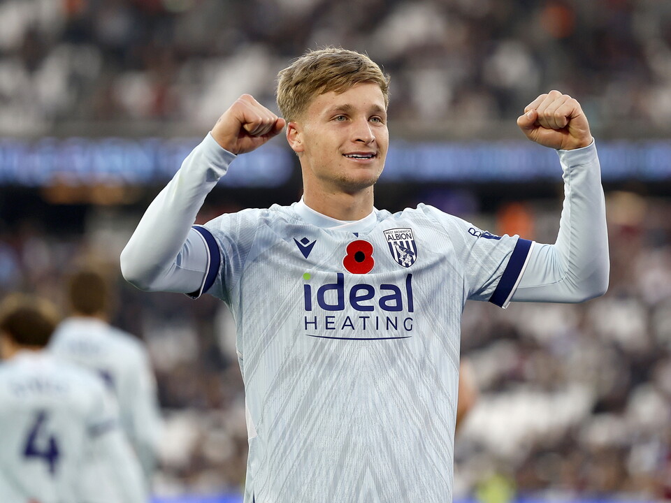 JJ Morgan celebrates his goal against West Ham