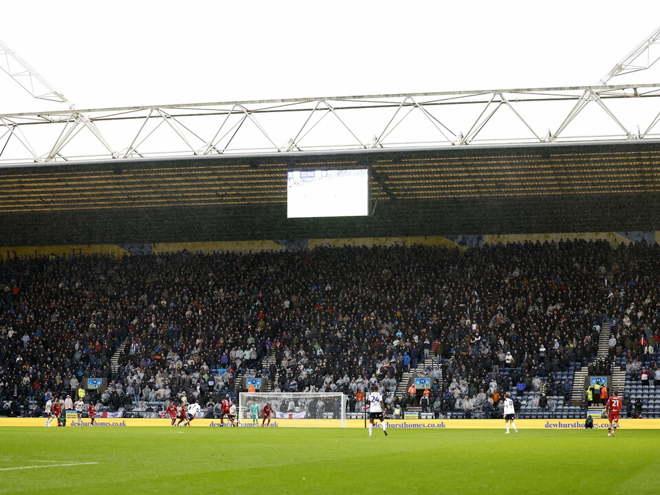 The away end at Preston