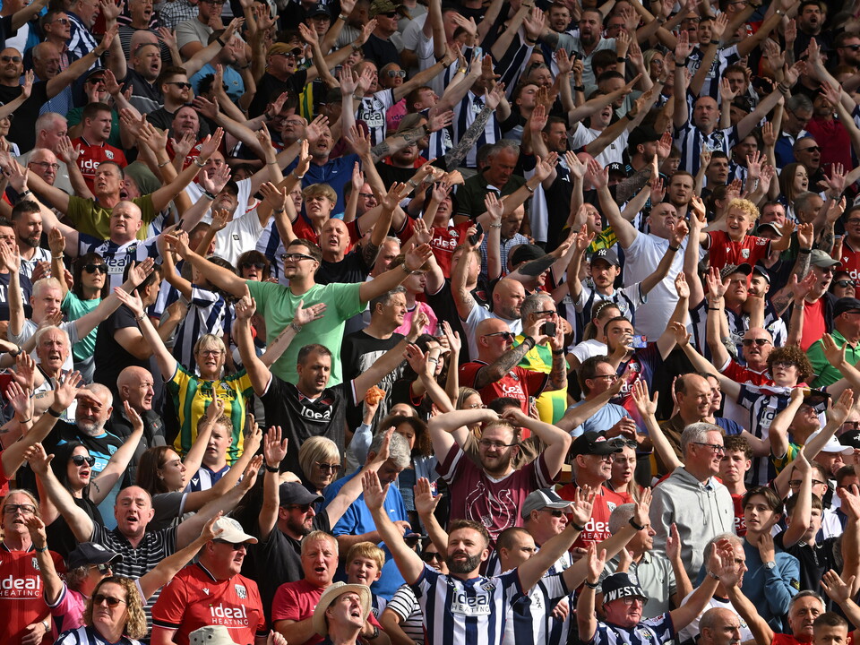 WBA fans cheering in the stand at a game 