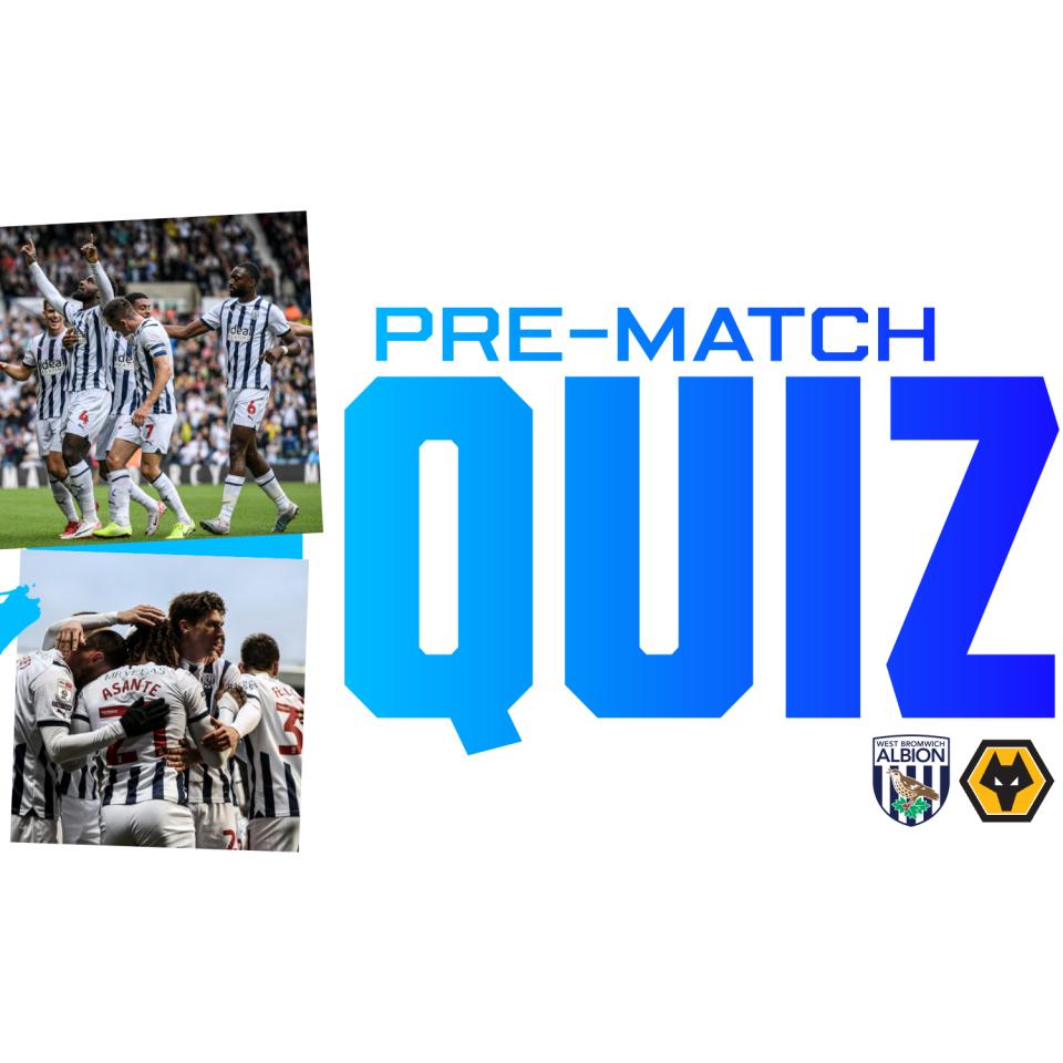 The pre-match quiz graphic ahead of Albion's clash with Wolves