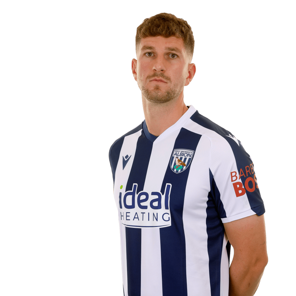 A photo of Albion defender Chris Mepham in the 2025/26 home kit