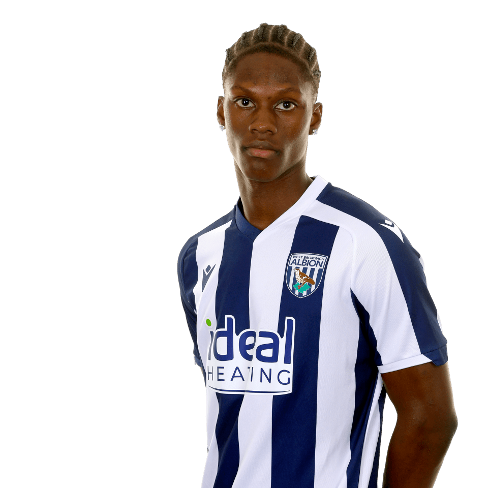 A photo of Albion U21 attacker Donte-German Ranger in the 2025/26 home kit