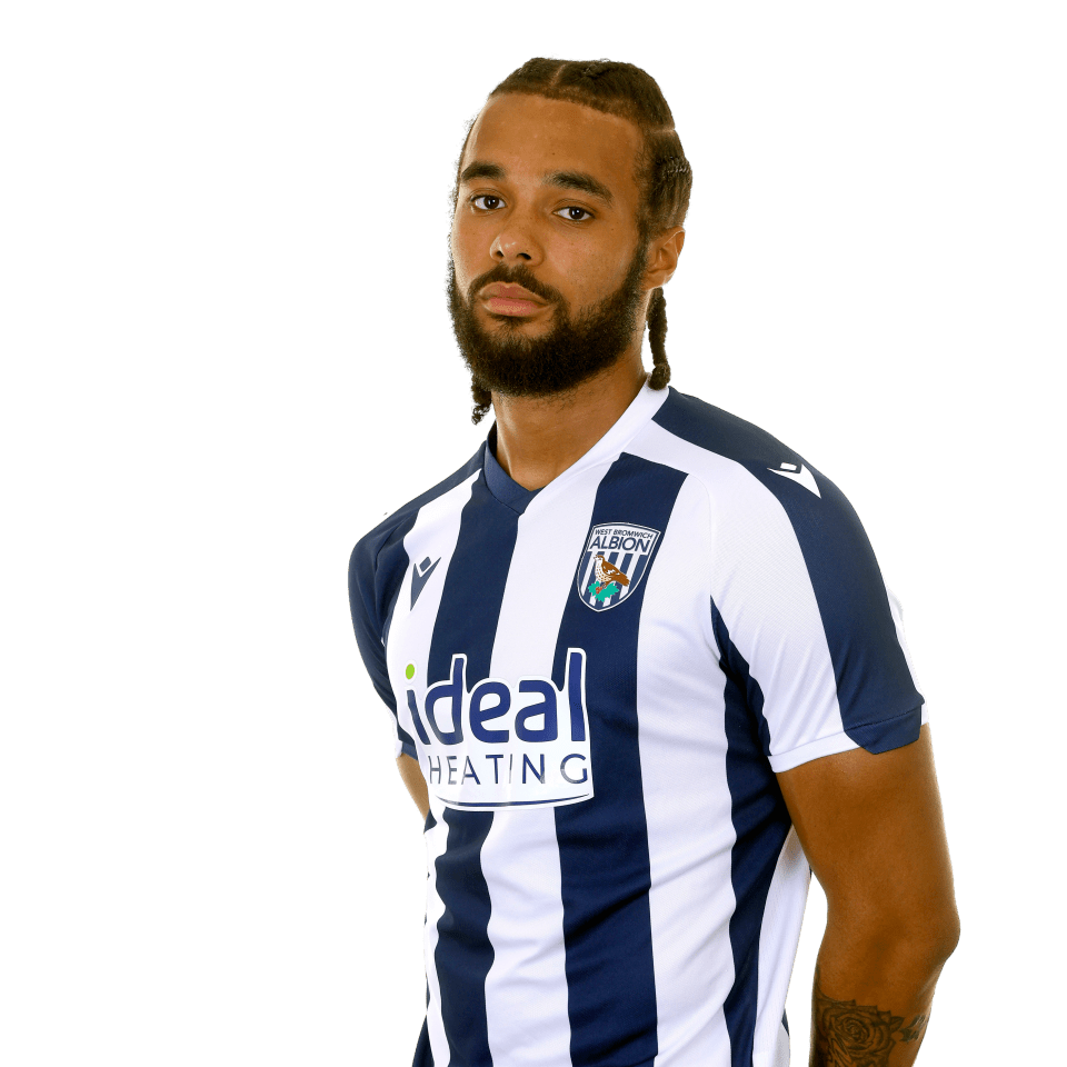 A photo of Albion U21 defender Jamal Mohammed in the 2025/26 home kit