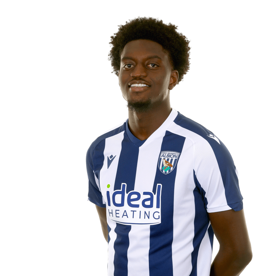 A photo of Albion U21 defender Michael Parker in the 2025/26 home kit