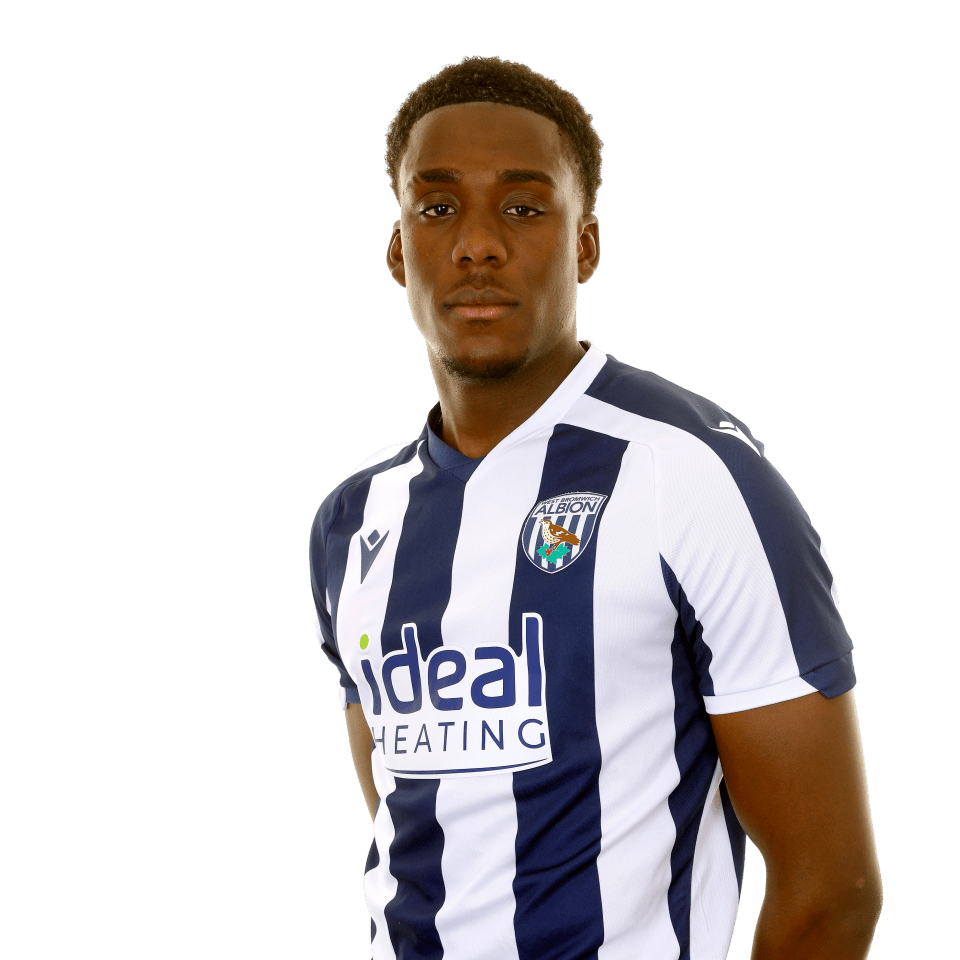 A photo of Albion U21 midfielder Souleyman Mandey in the 2025/26 home kit