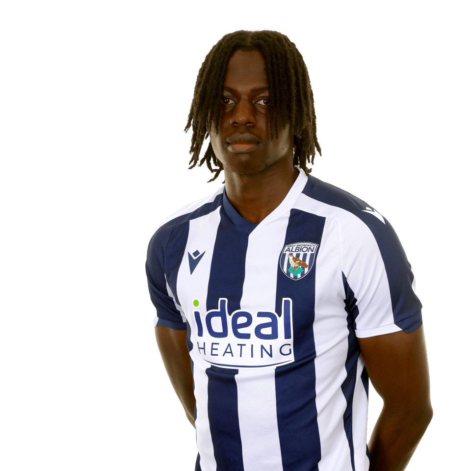 A photo of Albion U21 attacker Torin Ntege in the 2025/26 home kit