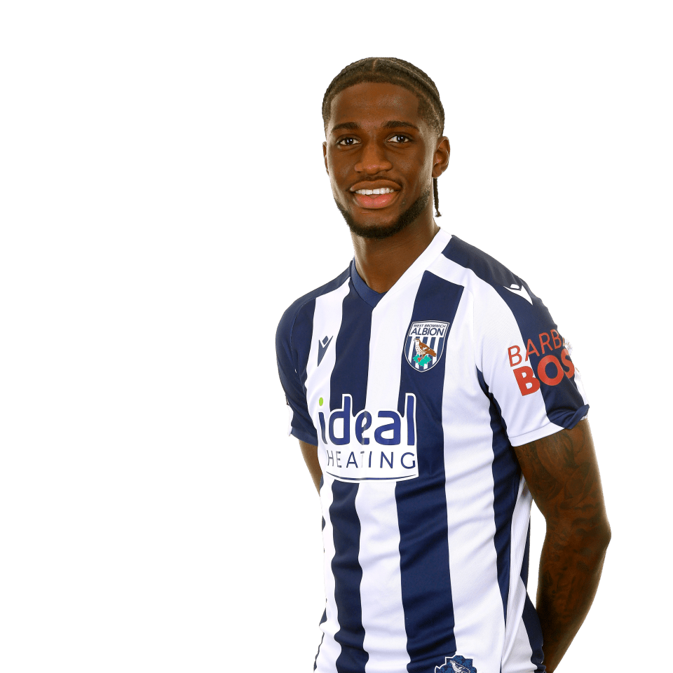 A photo of Albion wing-back Samuel Illing-Junior in the 2025/26 home kit