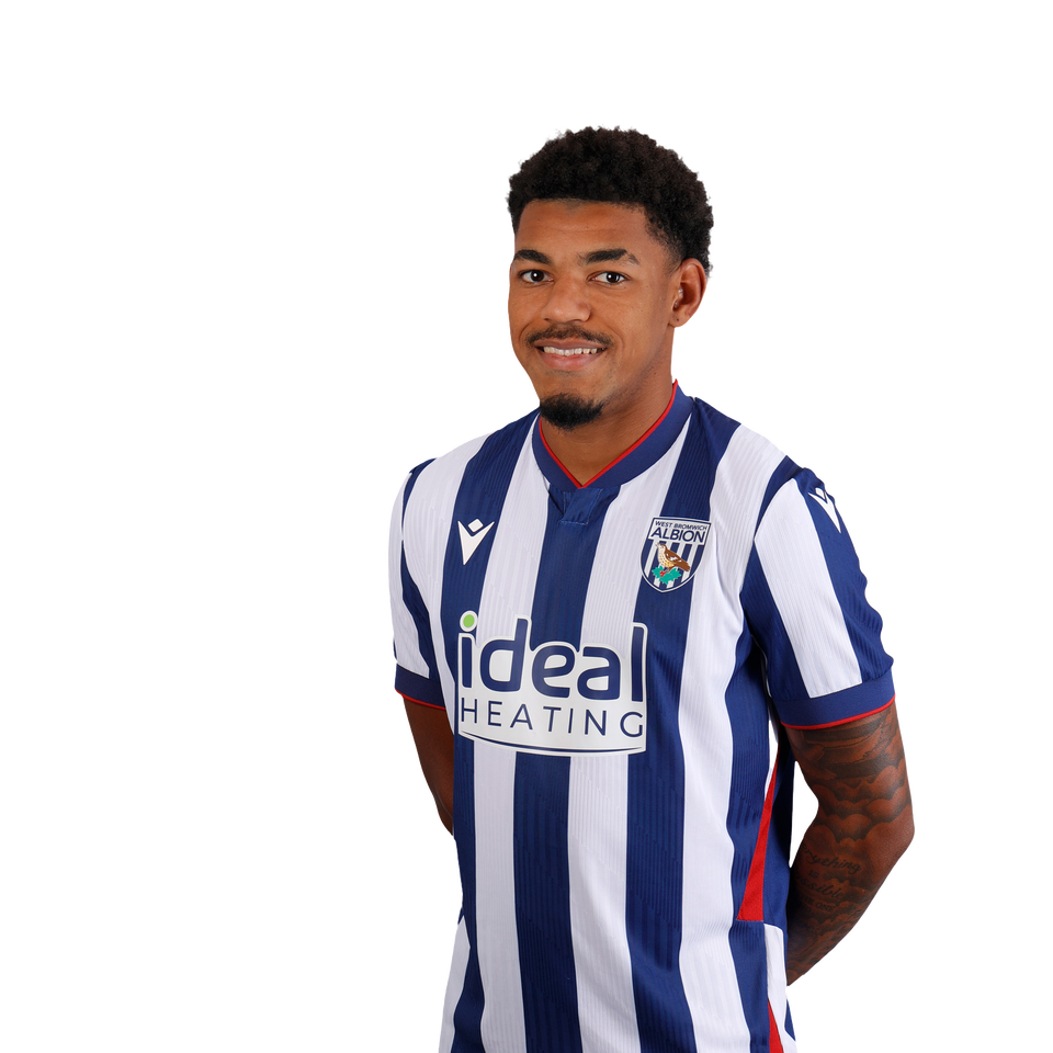 A headshot of Kareem Tunde in the 2026/27 home kit