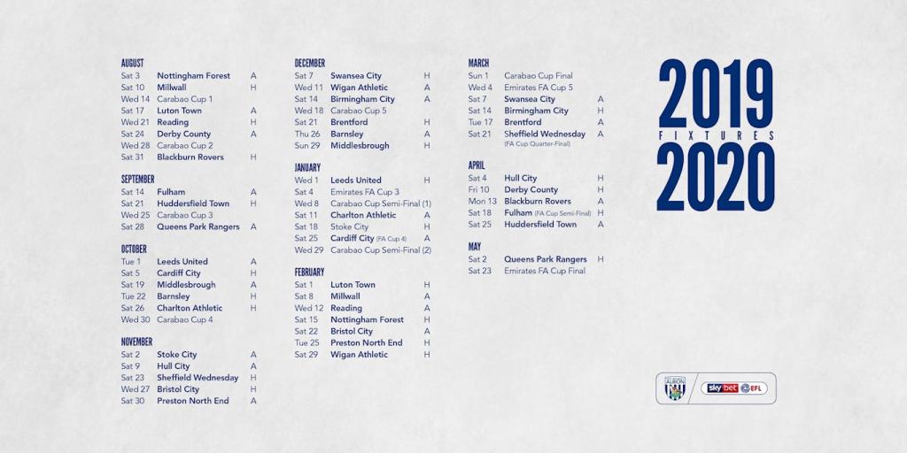 West bromwich deals albion fixtures